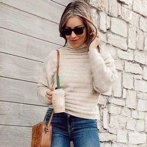 Prologue beige mock turtleneck